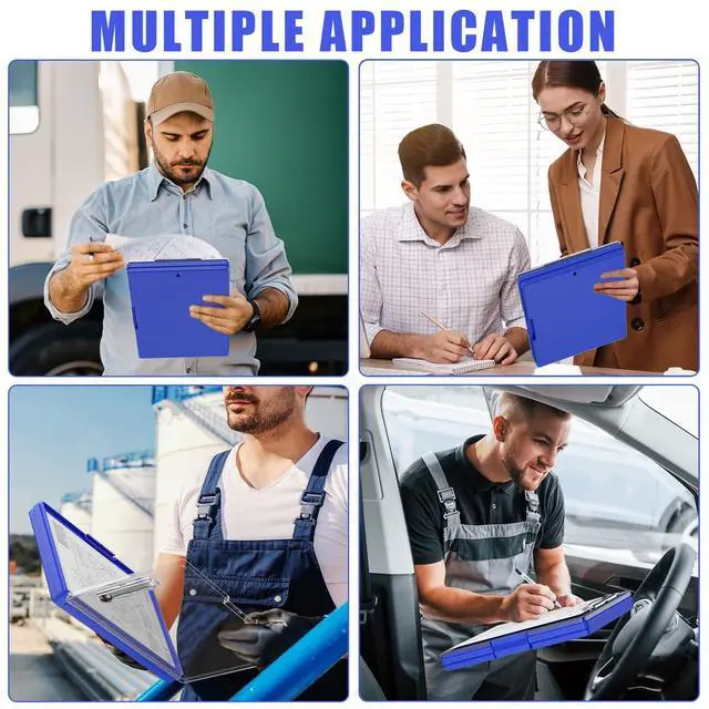Alt view image 6 of 6 - Clipboard with Storage, Blue 8.5 x 11 Clip Board, Dual Compartmen Folder Nursing Side Opening, Heavy Duty Organization Box, Smooth Writing for Teachers, Classroom, Size 13.3 x 9.4 x 1.5 in