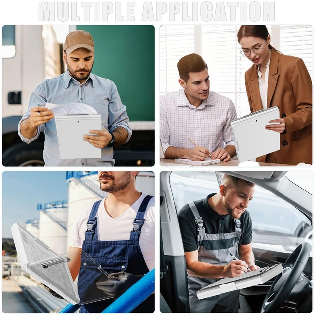 Alt view image 6 of 6 - Clipboard with Storage, White 8.5 x 11 Clip Board, Dual Compartmen Folder Nursing Side Opening, Heavy Duty Organization Box, Smooth Writing for Teachers, Classroom, Size 13.3 x 9.4 x 1.5 in