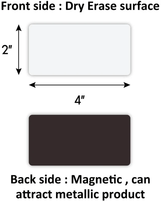 Alt view image 2 of 7 - Dry Erase Magnetic Labels 4x2 Inch White, Reusable Magnetic Dry Erase Labels for Classroom Office WhiteboardsPack of 40