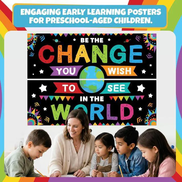 Alt view image 3 of 7 - 2 Pack 13.5"x39" Motivational Educational Posters & Charts Classroom Banners Educational Teacher Posters for Classroom - Inspirational Decor for Pre, Elementary and Middle School