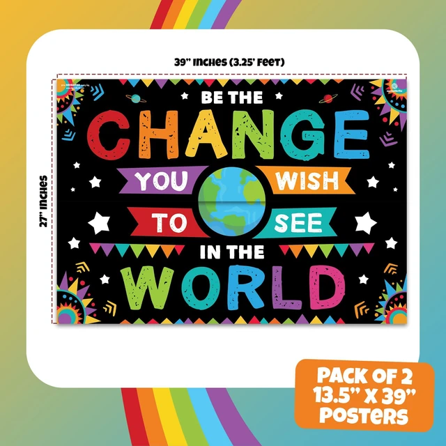 Alt view image 2 of 7 - 2 Pack 13.5"x39" Motivational Educational Posters & Charts Classroom Banners Educational Teacher Posters for Classroom - Inspirational Decor for Pre, Elementary and Middle School
