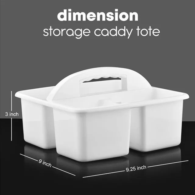 Alt view image 2 of 7 - Plastic Classroom Caddy Organizer with Handle, 6-Pack 3 Compartments, Teacher Supply Storage Caddy for Classroom Organization, Table, Desk, Office, Craft Art for Kids - White