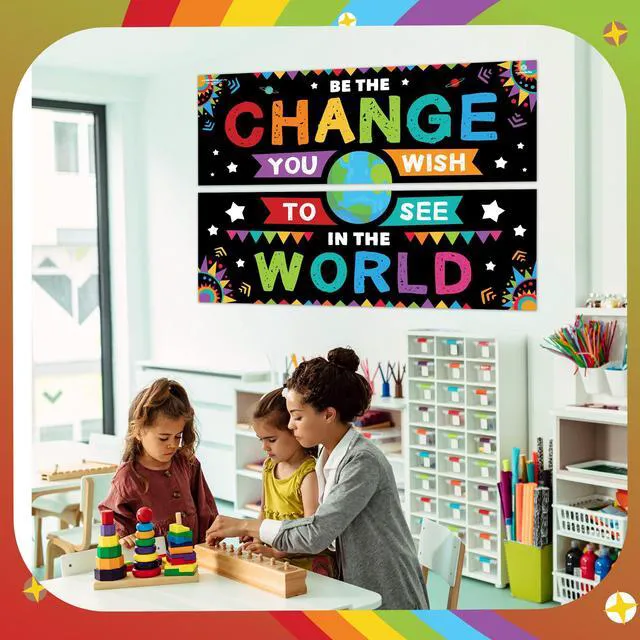 Alt view image 5 of 7 - 2 Pack 13.5"x39" Motivational Educational Posters & Charts Classroom Banners Educational Teacher Posters for Classroom - Inspirational Decor for Pre, Elementary and Middle School