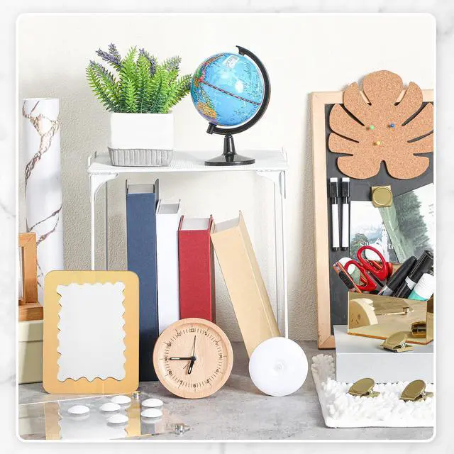 Alt view image 2 of 7 - 25 Pcs Locker Accessories, Locker Wallpaper,Marble,Gold Marble Gold, Locker Organizer, First Day of School Essential, Shelf Mirror LED Light Pen Holder Magnetic Dry Erase Board Rug