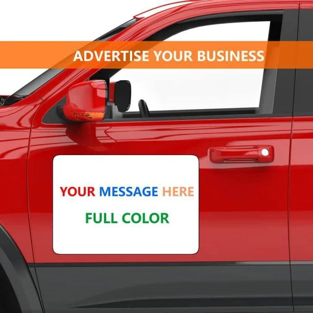 Alt view image 4 of 7 - 4 Pack Blank Car Door Magnet Sticker, Rounded Corners Magnetic Vehicle Sign, Perfect Magnet for Car to DIY Advertise Business and Cover Company Logo, Personalized Magnet Decal (24x12 inch)