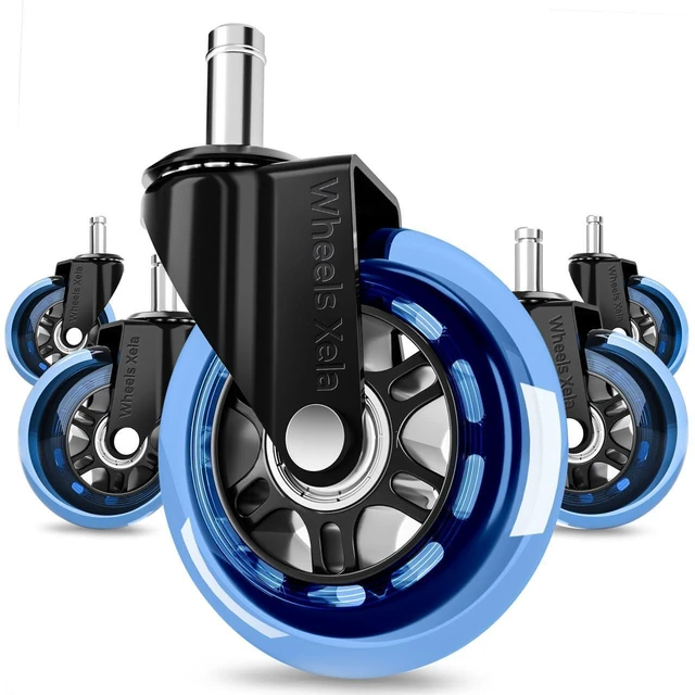 Main image of Office Chair Replacement, 3 Inch Caster Rollerblade Desk Chair for Carpet Hardwood Floors, Heavy-Duty Desk Chair Casters, Fits 98% Chair Set of 5