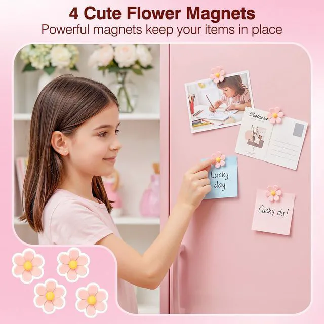 Alt view image 4 of 7 - Locker Accessories for Girls, School Supplies Lockers Decor locker decor accessories Includes magnetic mesh mirror and 2 Magnetic Pen Holders, 4 magnets
