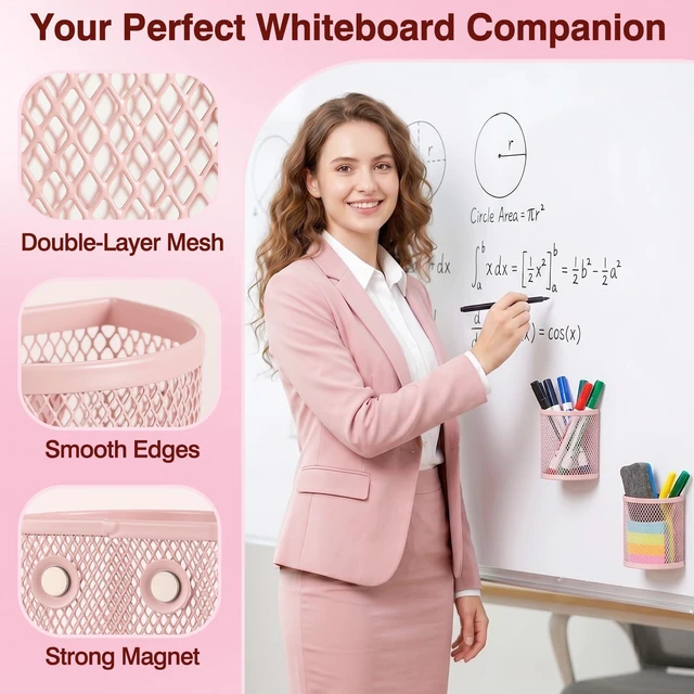 Alt view image 6 of 7 - Locker Accessories for Girls, School Supplies Lockers Decor locker decor accessories Includes magnetic mesh mirror and 2 Magnetic Pen Holders, 4 magnets