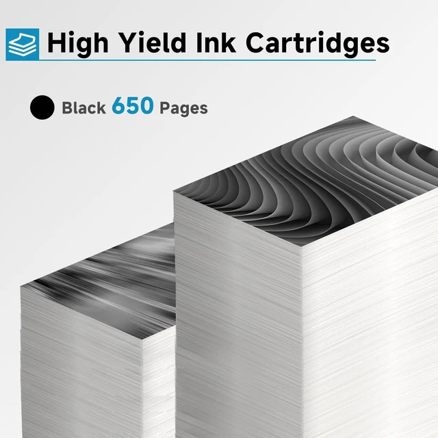 Alt view image 4 of 6 - 65XL Black Ink Cartridges Replacement for HP Ink 65 XL Envy 5055 HP65XL ink HP65 High-Yield for 5000 5052 5010 5070 5014 3755 3700 3772 3722 2600 3752 2652 2655 2622 2640 Printers (2 Black Combo Pack)