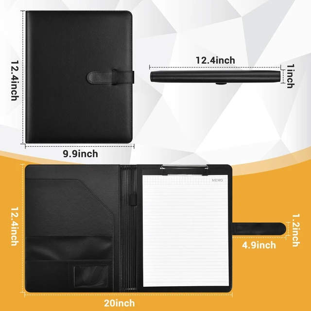 Alt view image 3 of 7 - Padfolio Portfolio Clipboard Folder Resume Portfolio Folder Legal Document Organizer Legal Pad Holder for Interview School Business Office Conference