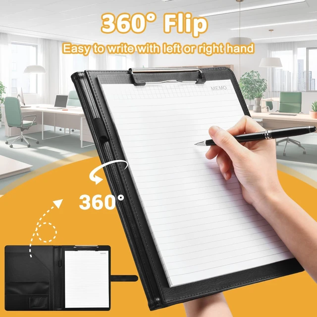 Alt view image 5 of 7 - Padfolio Portfolio Clipboard Folder Resume Portfolio Folder Legal Document Organizer Legal Pad Holder for Interview School Business Office Conference
