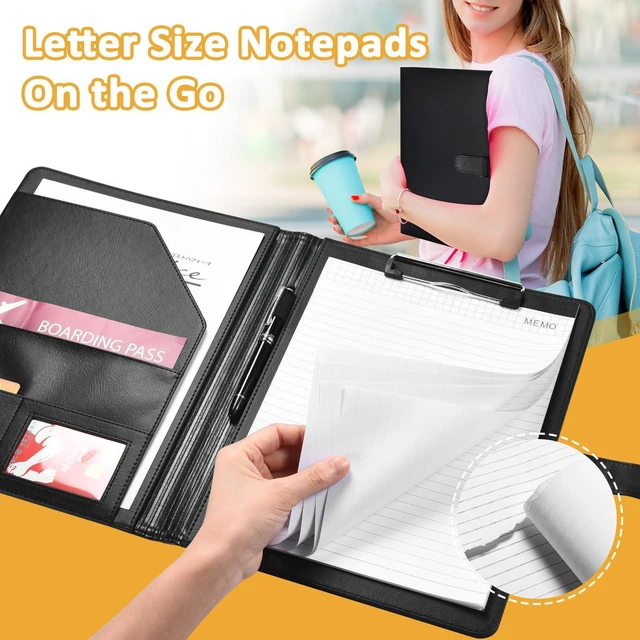 Alt view image 6 of 7 - Padfolio Portfolio Clipboard Folder Resume Portfolio Folder Legal Document Organizer Legal Pad Holder for Interview School Business Office Conference