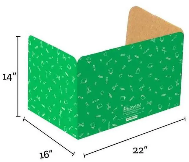 Alt view image 4 of 6 - Large Privacy Shields Set of 12, Green, Matte Finish Desk Divider Boards for Students, Testing Folders, Cardboard Panels