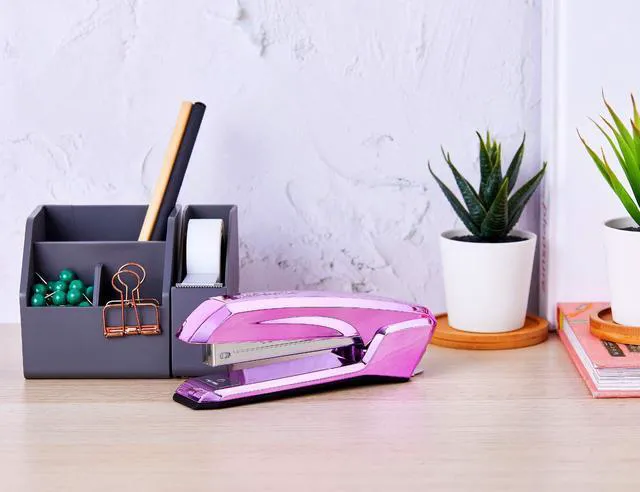Alt view image 2 of 6 - Office Ascend 3 in 1 Stapler, 20 Sheet Capacity, Integrated Remover & Staple Storage, 420 Staples Included, Lightweight, Metallic Purple