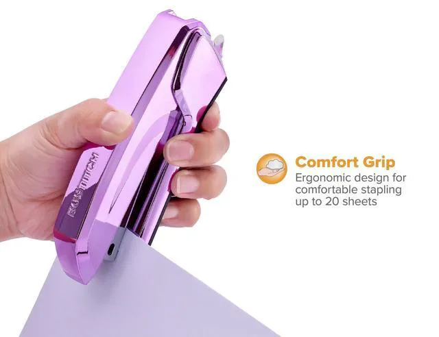 Alt view image 6 of 6 - Office Ascend 3 in 1 Stapler, 20 Sheet Capacity, Integrated Remover & Staple Storage, 420 Staples Included, Lightweight, Metallic Purple