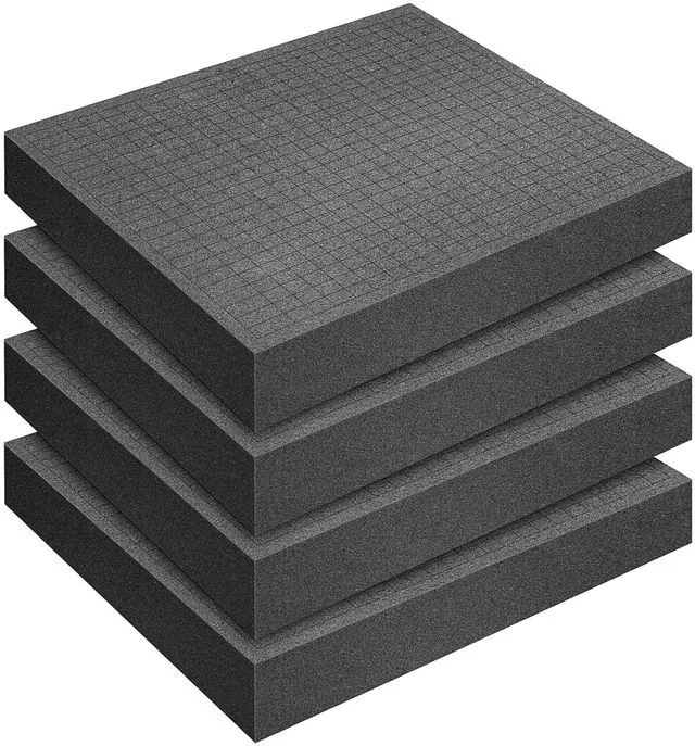 Main image of 4 Pcs Pick and Pluck Foam- 12 x 12 x 2 Inch Pick Apart Foam Insert- Pluck Pre Cube Sheet Foams with Bottom Use for Board Game Box Cases Storage Drawer
