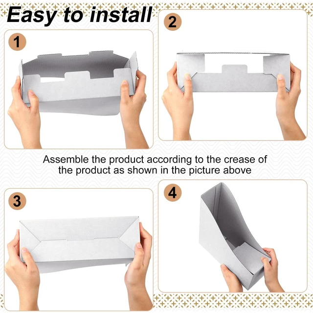 Alt view image 3 of 7 - 24 Pcs Magazine Files Cardboard Holders,Classic,White File Organizer Foldable Paper Storage for Desk, Vertical Holder with Label, Kraft Office Classroom Bins, Document Organizing