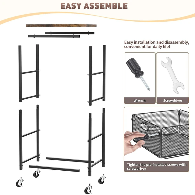 Alt view image 6 of 7 - Kitchen Storage Cart with Drawers,Metal Snack Cart Organizer,Black 4-Tier Craft Cart with Lockable Wheels, Wooden Top, Rolling Storage Drawer Carts for Snacks,Beauty,Craft,Art,Makeup,School