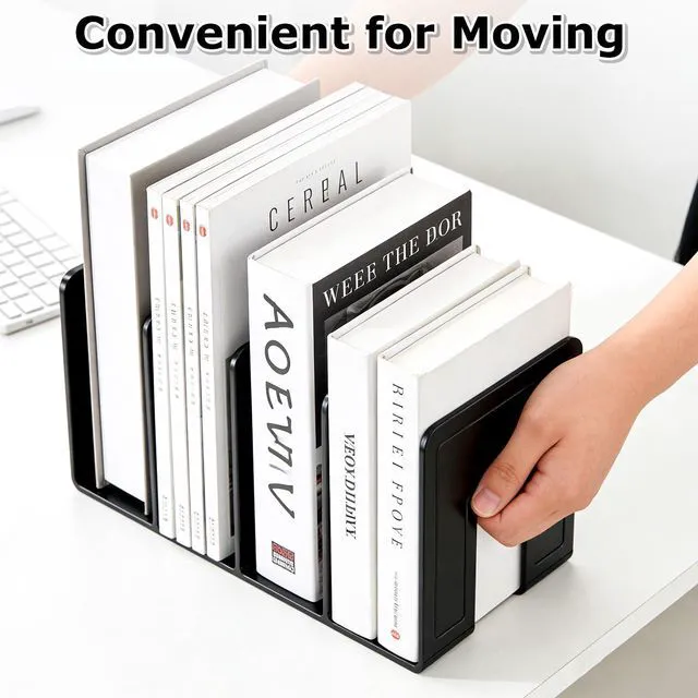 Alt view image 4 of 7 - Acrylic File Holder, Black File Sorter Desk File Organizer, Sturdy Desktop File Folder Organizer Rack for Envelopes Mail Letter Paper Notebook Electronics Office Supplies (4 Sections, 4 Pack)