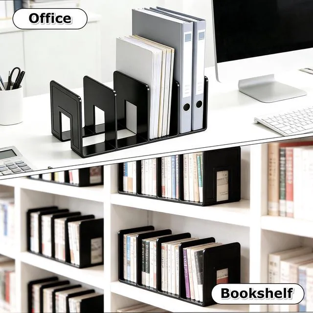 Alt view image 6 of 7 - Acrylic File Holder, Black File Sorter Desk File Organizer, Sturdy Desktop File Folder Organizer Rack for Envelopes Mail Letter Paper Notebook Electronics Office Supplies (4 Sections, 4 Pack)