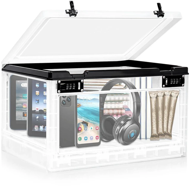 Main image of Large Lock Box for Personal Items, 24 Litre Combination Lockable Storage Box for Office Locker/School/Medicine/Snacks/Phone Jail/Electronic/Home