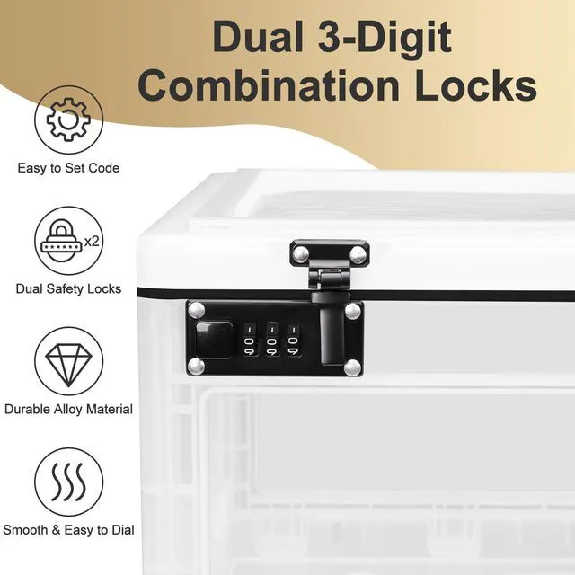 Alt view image 3 of 7 - Large Lock Box for Personal Items, 24 Litre Combination Lockable Storage Box for Office Locker/School/Medicine/Snacks/Phone Jail/Electronic/Home