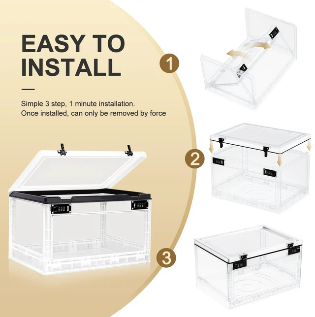 Alt view image 5 of 7 - Large Lock Box for Personal Items, 24 Litre Combination Lockable Storage Box for Office Locker/School/Medicine/Snacks/Phone Jail/Electronic/Home