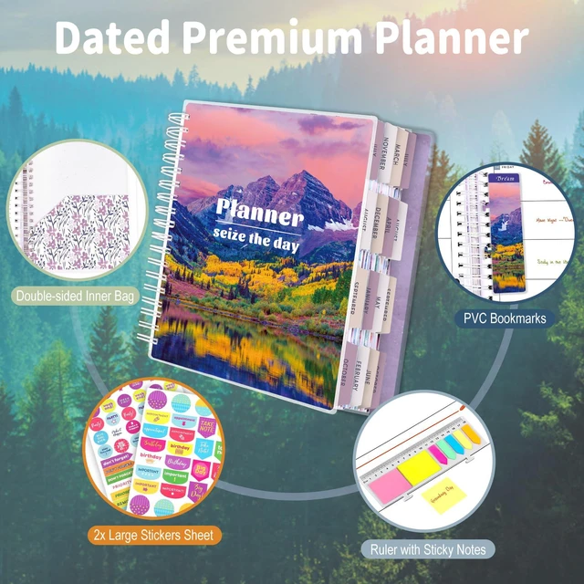 Alt view image 2 of 7 - Planner 2026-2027, 18 Months Large Daily Weekly Monthly Organizer July 2026 - Dec 2027, 8.5x9.8", Calendar with Page Tabs, Separator, Pocket Folder, Bookmark & Stickers & Sticky Note Set
