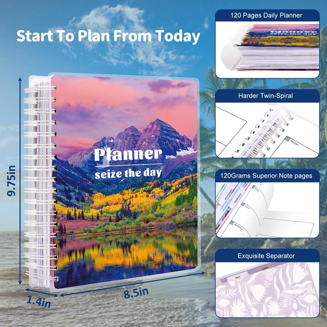Alt view image 3 of 7 - Planner 2026-2027, 18 Months Large Daily Weekly Monthly Organizer July 2026 - Dec 2027, 8.5x9.8", Calendar with Page Tabs, Separator, Pocket Folder, Bookmark & Stickers & Sticky Note Set