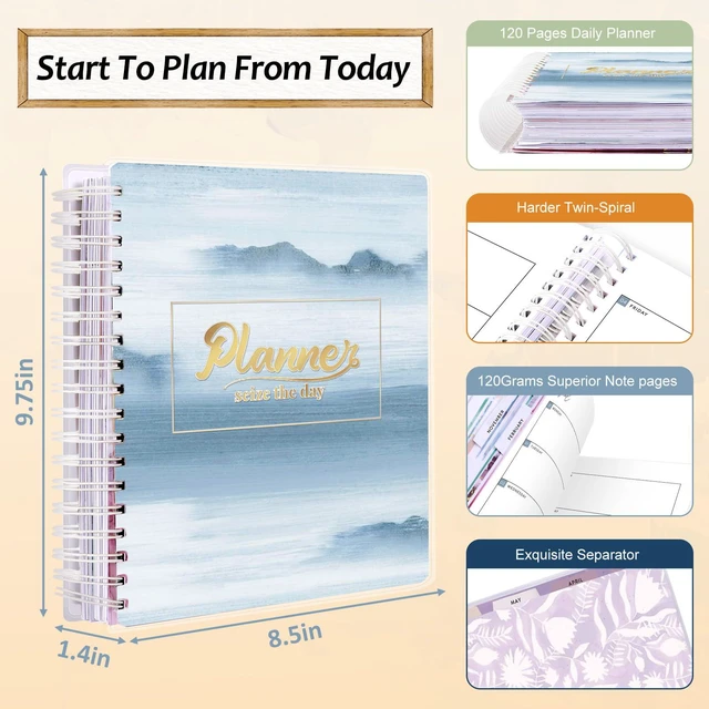 Alt view image 3 of 7 - Planner 2026-2027, 18 Months Large Daily Weekly Monthly Organizer July 2026 - Dec 2027, 8.5x9.8", Calendar with Page Tabs, Separator, Pocket Folder, Bookmark & Stickers & Sticky Note Set