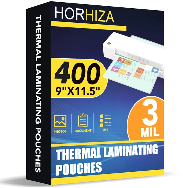 Main image of 400 Pack 3 Mil Laminating Sheets, Holds 8.5 x 11 Inch Sheets 9 x 11.5 Inches Thermal Laminating Pouches for Laminator, Clear, Letter Size, Office and School Supplies