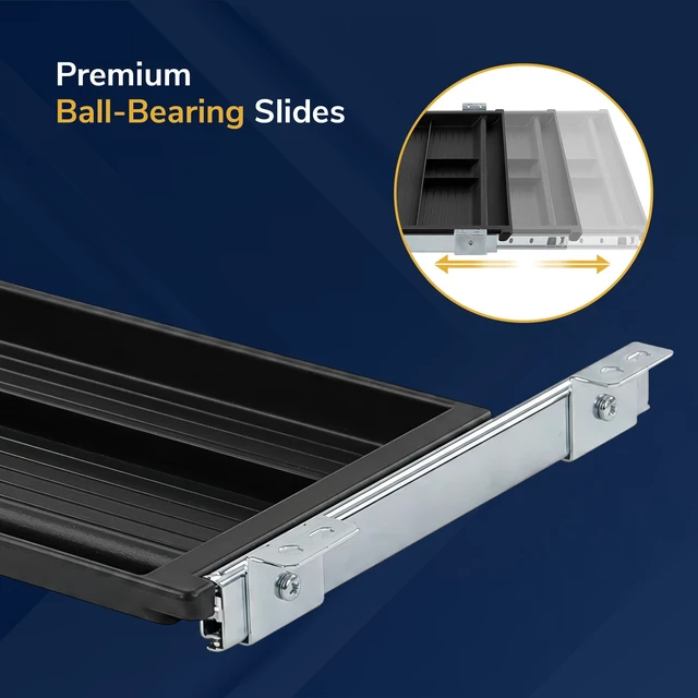 Alt view image 6 of 7 - Under Desk Pencil Drawer, 21.25 W, Ball Bearing Slide-Out Under desk drawer organizer for Office Supplies, Paper & Pencils, Fits Desks Over 1 Thick, Adjustable Extension 16.2528