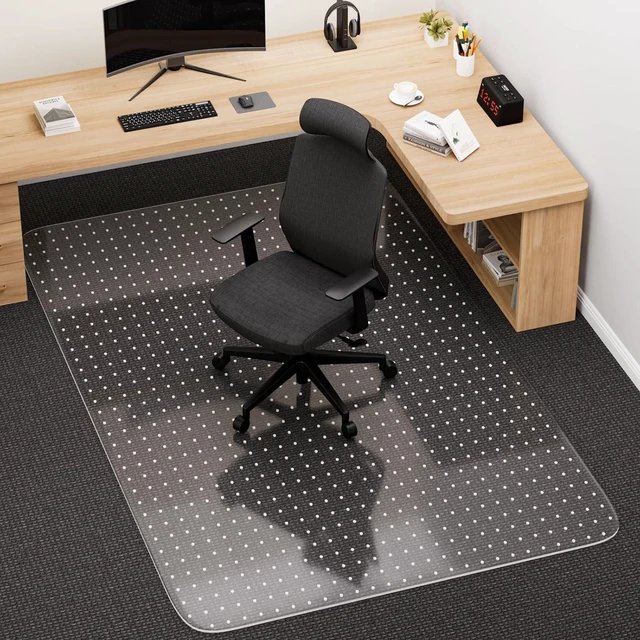 Main image of Office Chair Mat for Carpet, 48" x 60" Clear Desk Chair Mat Heavy Duty Plastic Floor Protector for Low Pile Carpet, Smooth Easy Glide Under Desk for Office or Home