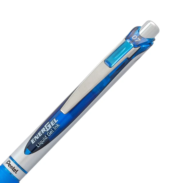 Alt view image 5 of 7 - Energel 0.7 mm Rtx Retractable, 6 Black & 6 Blue Ink Pens Metal Tip, Medium Point Energel Liquid Gel Ink Pens 0.7 mm. Pack of 12