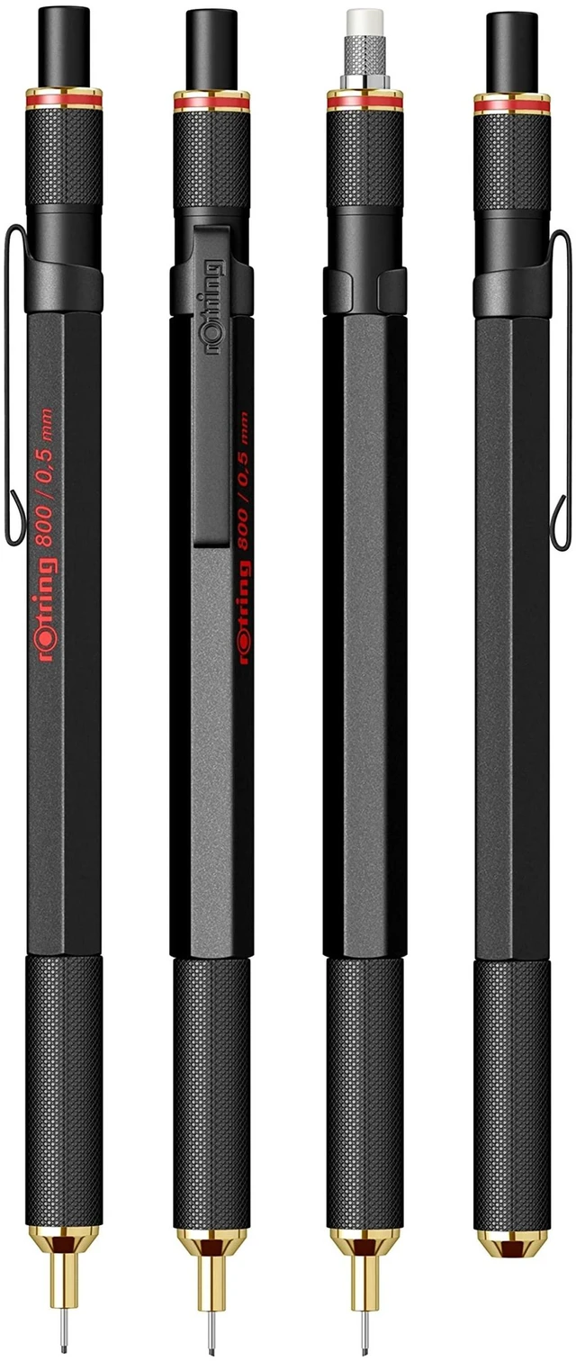 Alt view image 3 of 7 - 800 Retractable Mechanical Pencil, 0.5mm, Black Metal Barrel - For Drafting, Engineering, Architecture Professionals