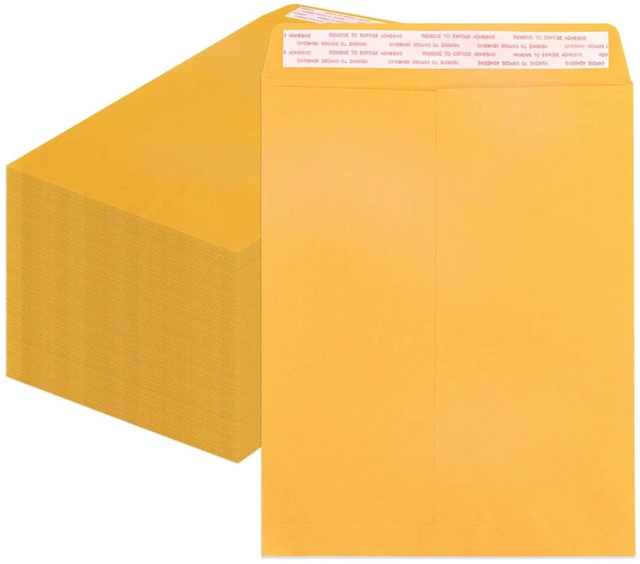 Main image of 100 Pack 14x18 inch Manilla Envelopes Peel & Seal Closure, Extra Large Mailing, For T-Shirts, Books, Office Papers, Storing Legal Documents Without Folding