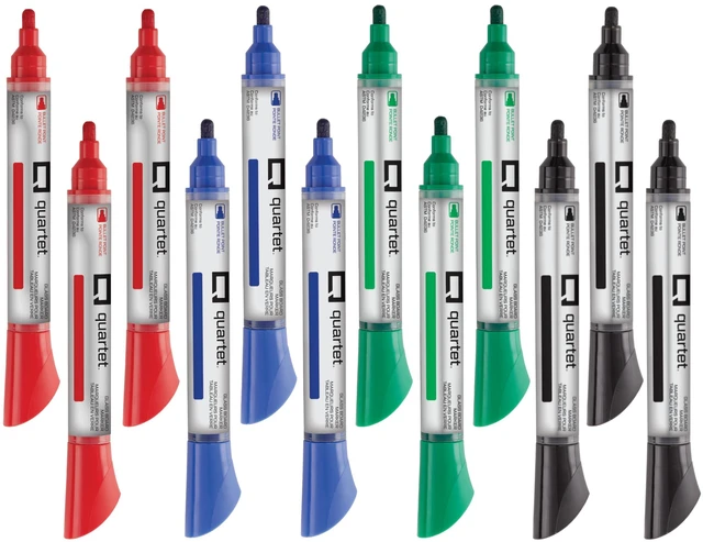 Main image of Glass Board Dry Erase Markers, Premium Whiteboard Markers, Bullet Tip, Assorted Colors, 12 Pack (79554)