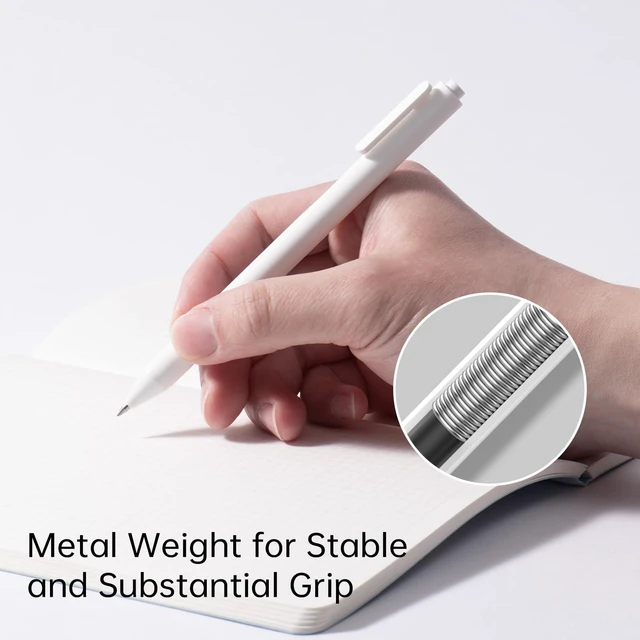 Alt view image 4 of 7 - PURE White Gel Pens 0.7mm Black Ink 10 Count Quick Dry Smooth Writing Aesthetic School Office Supplies Retractable Pens Low Center of Gravity