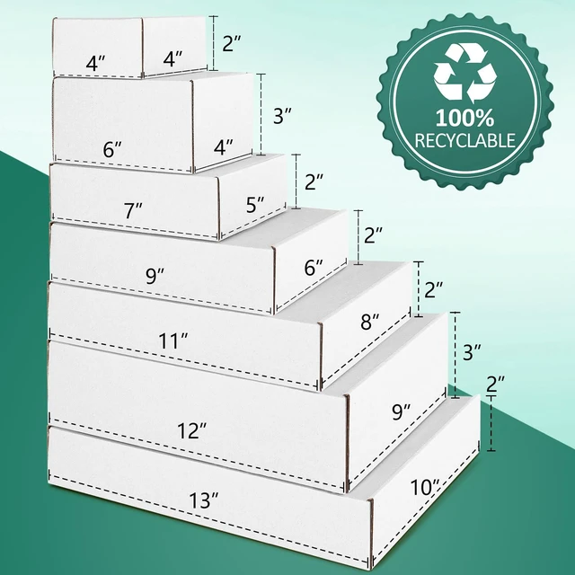 Alt view image 4 of 6 - 11x8x2" White Shipping Boxes Corrugated Box Mailers 20 Pack Cardboard Shipping Boxes for Small Business, Mailing