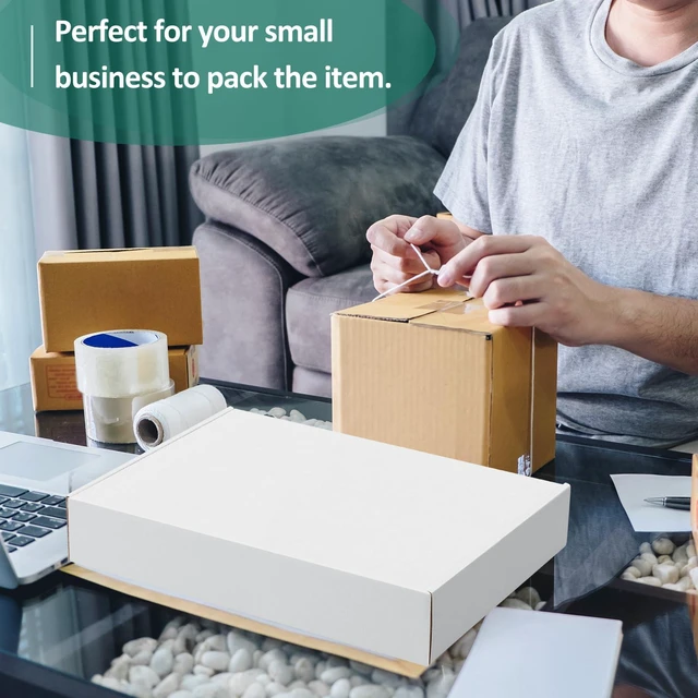 Alt view image 5 of 6 - 13x10x2" White Shipping Boxes Corrugated Box Mailers 20 Pack Cardboard Shipping Boxes for Small Business, Mailing