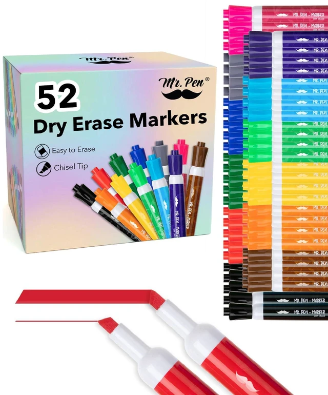 Main image of Dry Erase Markers, 52 Pack, Assorted Colors, Low Odor Ink Chisel Tip, Bulk White Board Markers Dry Erase, Ideal for Classroom, Back to School Supplies, Teachers, Office
