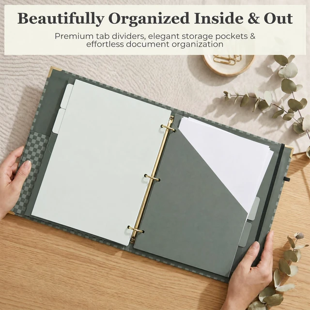 Alt view image 4 of 7 - Aesthetic Clipboard Binder with Dividers - 3 Ring Organizer for Work Sturdy Document Organizer, Clipboard Folder and Planner Folio for Streamlined School Projects, Notes and Office Productivity