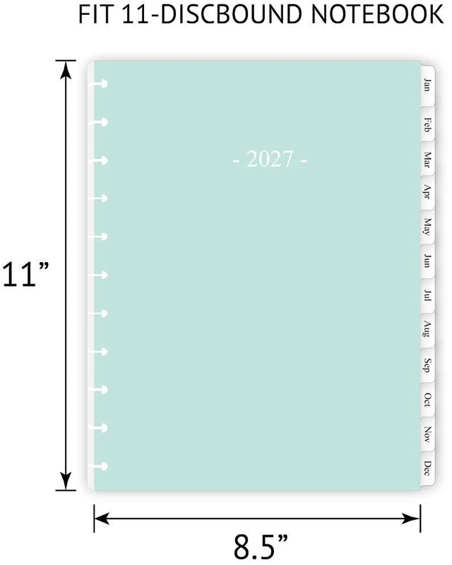 Alt view image 7 of 7 - 2027 Weekly Planner Refills for 11-Discbound Notebooks, Monthly Tabs, 11-Disc Punches, Letter Size, 8-1/2" x 11"