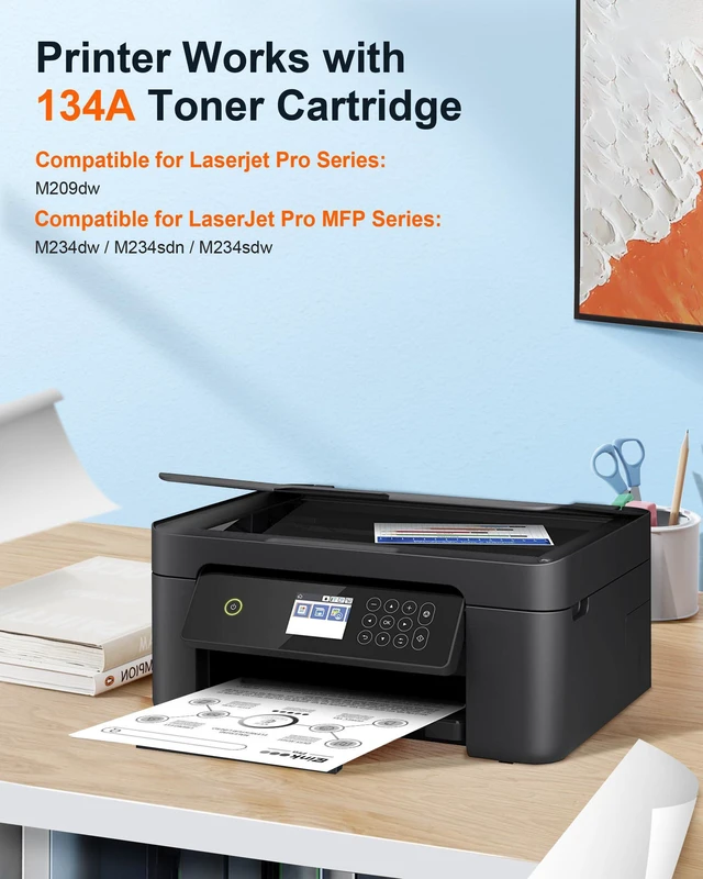 Alt view image 2 of 6 - 134A Toner with Chip Replacement for HP 134A Black Toner Cartridge 2 Pack 134X W1340a W1340X Toner Compatible with HP LaserJet Pro M209dw M234sdw M234dw M234sdn M235sdw M209d Printers