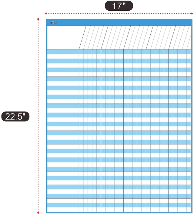 Alt view image 3 of 5 - 12 Pack Multi-Color Dry Erase Incentive Chart/Chore/Responsibility/School Attendance/Homework Progress Tracking Chart with 2112 Reward Star Stickers, (17" x 22.5")