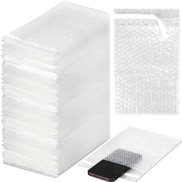 Main image of Bubble Bags Double Bubble Pouches, 6 x 8.5 Inch, 200 Pcs Clear Protective Pouches, Thickening Shockproof Design, Self Seal Cushion Wrap for Packing Storage Moving Fragile