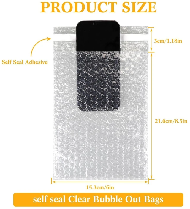 Alt view image 2 of 7 - Bubble Bags Double Bubble Pouches, 6 x 8.5 Inch, 200 Pcs Clear Protective Pouches, Thickening Shockproof Design, Self Seal Cushion Wrap for Packing Storage Moving Fragile