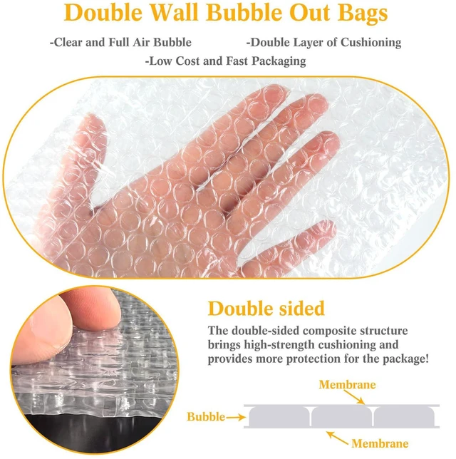 Alt view image 5 of 7 - Bubble Bags Double Bubble Pouches, 6 x 8.5 Inch, 200 Pcs Clear Protective Pouches, Thickening Shockproof Design, Self Seal Cushion Wrap for Packing Storage Moving Fragile