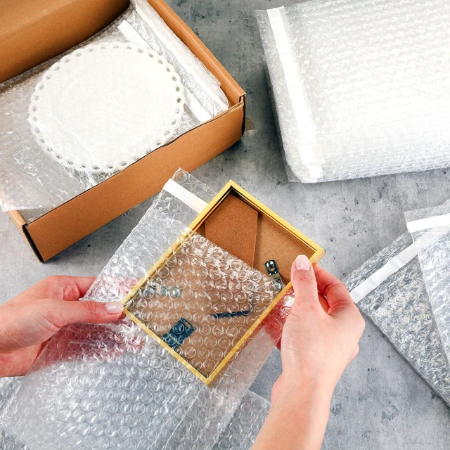 Alt view image 6 of 7 - Bubble Bags Double Bubble Pouches, 6 x 8.5 Inch, 200 Pcs Clear Protective Pouches, Thickening Shockproof Design, Self Seal Cushion Wrap for Packing Storage Moving Fragile