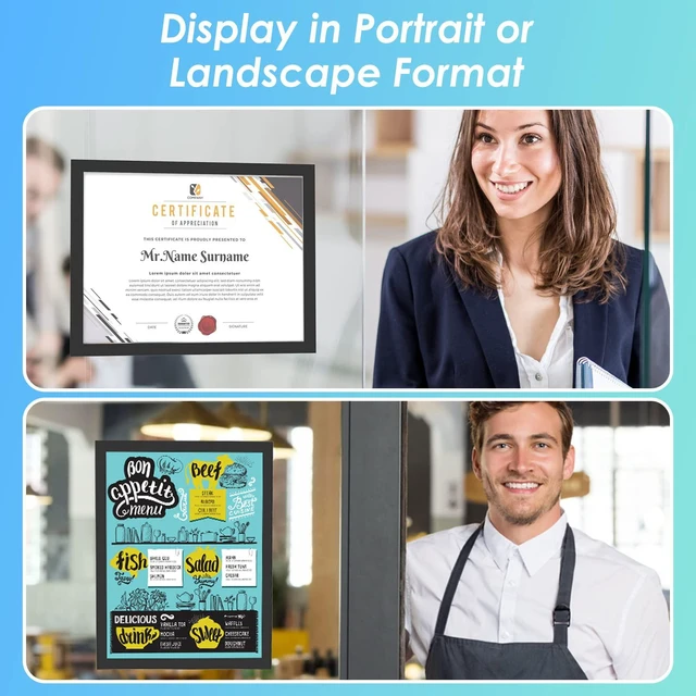 Alt view image 2 of 7 - Magnetic Sign Holder 8.5 x 11 Magnetic Paper Holder, 6 Pack Strong Self-Adhesive Backing, Magnetic Front Opening, Clear PVC, Easy Insert and Replace Paper, Document, Poster and Flyer